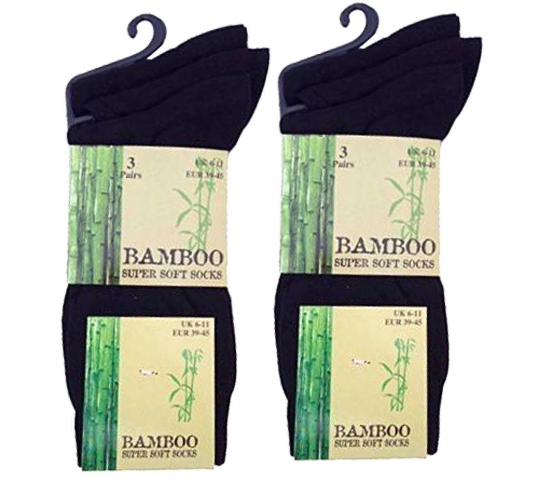 Get Top Marketing Men's Black Anti-Bacterial Bamboo Super Soft Work/Casual Socks Fashion Colours Mix Assorted (6 Pairs, )