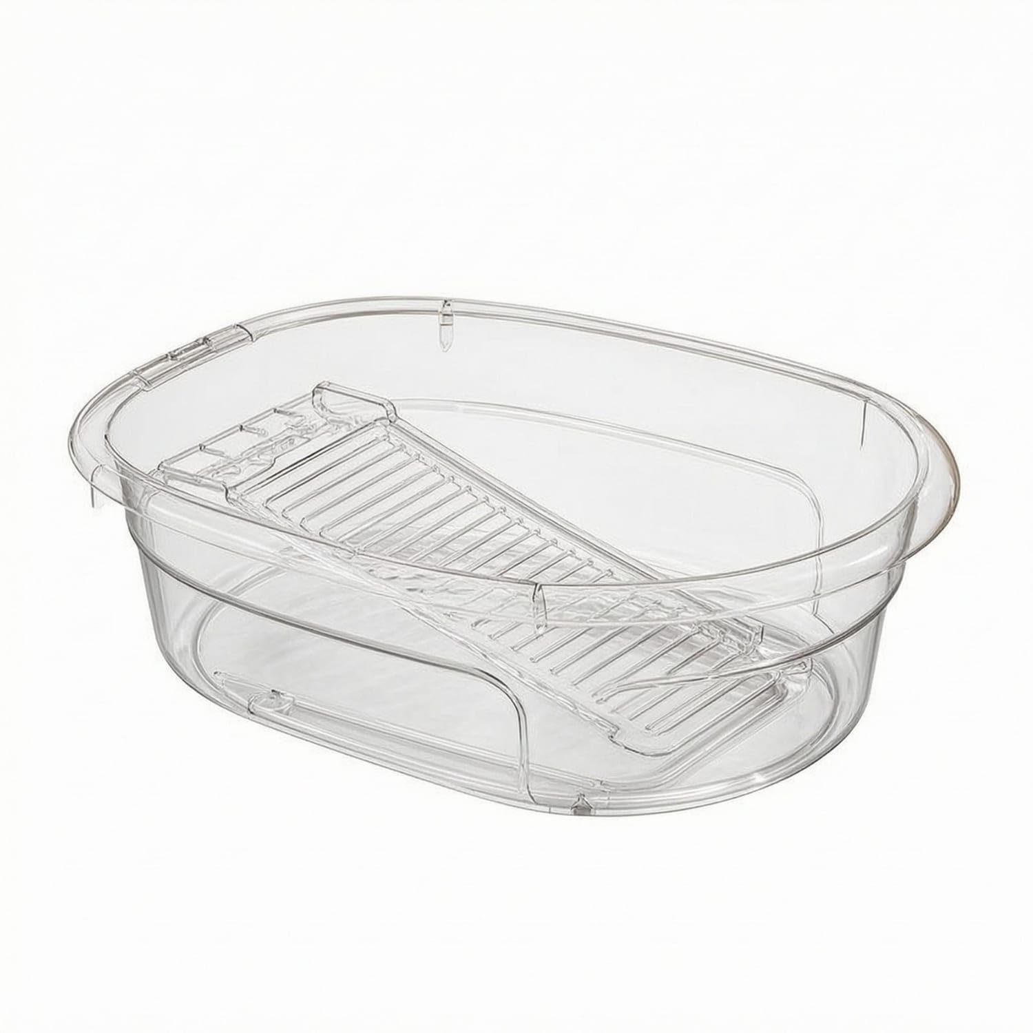 Integrated Washboard Laundry Wash Tub Thickened Washing Tub Transparent Soap Dish Basin Anti-Slip, Medium-image-46