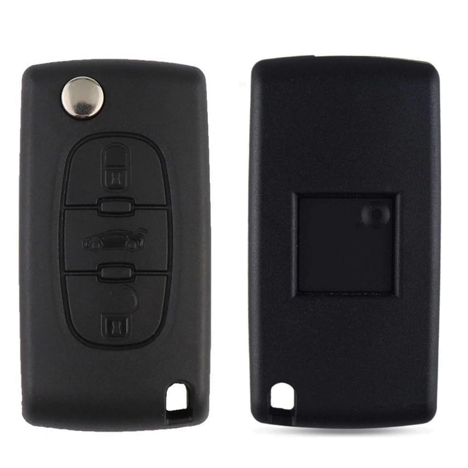 Heart Horse 3 Knoppen Autosleutelhanger Case Vervanging Compatibel met Peugeot 107 207 307 407 607 208 308 408 Citroe-n C2 C3 C4 C5 C6 C8 Afstandsbediening Opvouwbare Autosleutel Shell Case (HU83