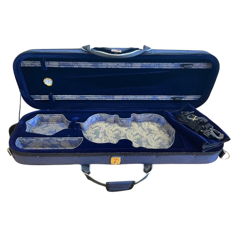 mezzo-forte Geigenkasten Luca 4/4, holzverstärkt, 1,5 kg – leicht, stabil, gemustertes Innenfutter