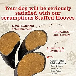 Pure farm bacon  cheese taste stuffed cow hooves for canine 4 pack lengthy lasting pure hoof beef bone treats greatest for small medium  massive canine   cucciolini doodles