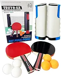 Kit Ping Pong Profissional 6 Bolas 2 Raquetes Rede Retrátil