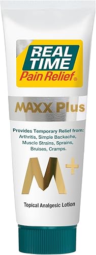 Real Time Pain Relief MAXX Plus - Tubo de 4 onzas  Fórmula intensiva con 19 ingredientes naturales incluyendo aceite de cáñamo  Alivio de acción