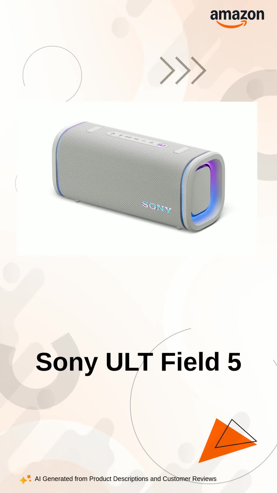 Sony New ULT Field 5 Wireless 100W Bluetooth Speaker, 25hrs