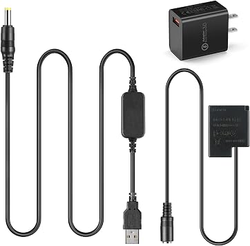 DMW-BLH7 Couplers DMW DCC15 Adapters USB Cable QC3.0 Adapter for Lumix DMC-GM1 GM5 GF7 GF8 LX9 LX10 LX15 DC-GF9 GF10 GF90 GX800 GX850