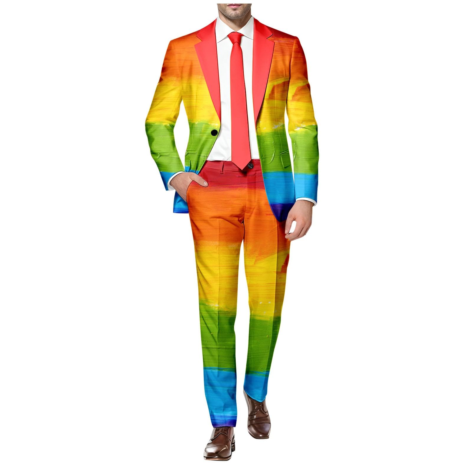Regenbogen Sakko Herren - Rainbow Gradient Blazer | LGBT Pride Anzugjacke