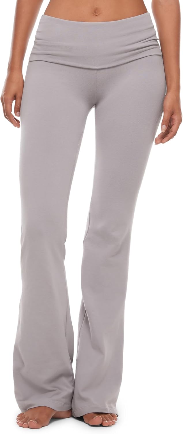 INLYRIC Womens Flared Leggings Fold Over Cotton Yoga Togo Ubuy