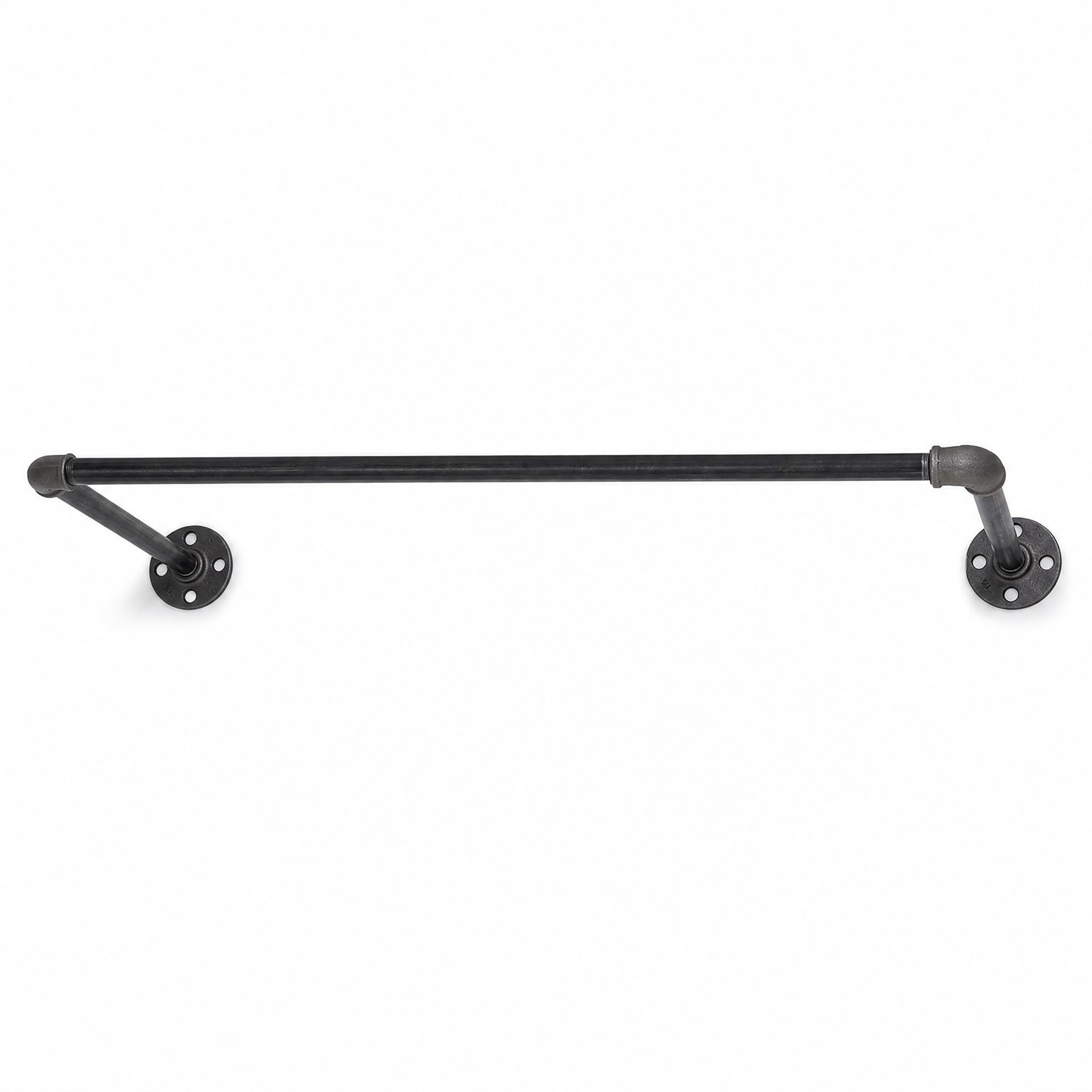 Garderobenstange Schwarz – Wandmontage Kleiderstange 60×12 cm, Industrieller Stil, Made in Germany
