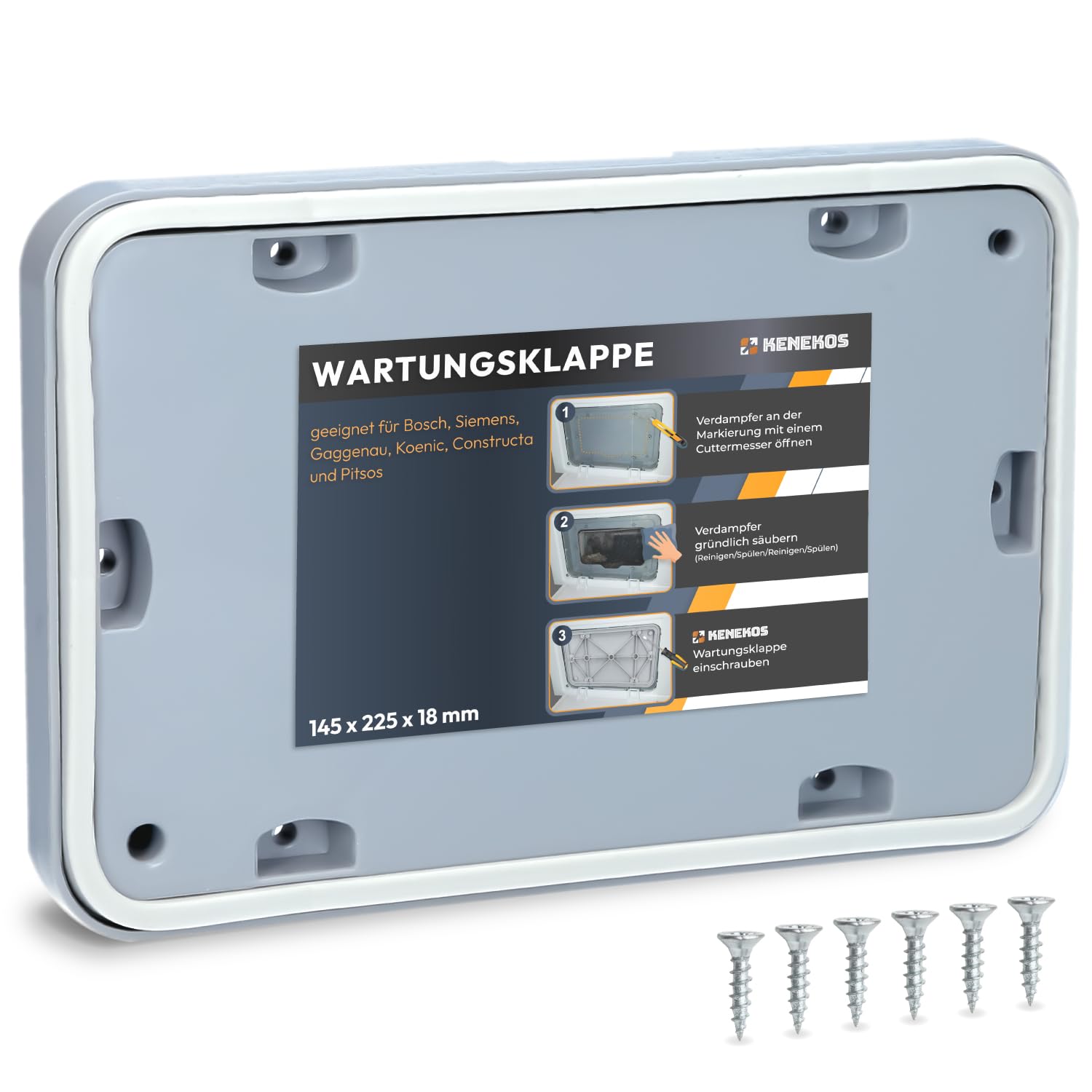 Kenekos - Wartungsklappe Trockner kompatibel mit Bosch Siemens IQ300 / IQ500 / IQ700 / IQ800 Serie 6 Serie 8 MAXX7 Wärmepumpentrockner, Ersatzteil wie 646776 00646776