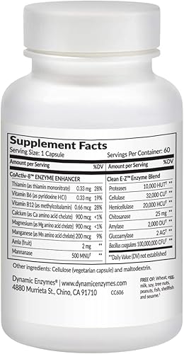 Miniatura 2 de Clean E-Z Enzymes + Probióticos - Mezcla de enzimas quitosanasa con probióticos estables en el estante - Apoya el equilibrio intestinal y microbioma