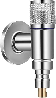 FOSSA Fossa 1-Year Warranty Galaxy Washing Machine Faucet Stainless Steel, Dishwasher, Laundry, and Kitchen Sink Space Saving Multi-Use Angle Valve with Easy Grip Control Silver (Glossy Finish)