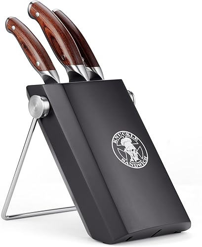 Miniatura 3 de Ergo Chef Guy Fieri - Bloque de cuchillos de madera con 3 ranuras para nudillos, color negro