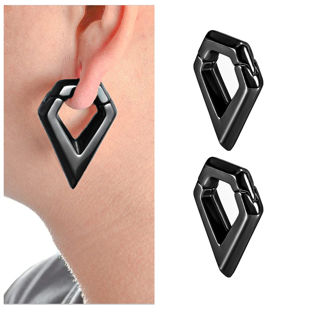 ERKUOO 2 PC Ear Hangers Calibri Peso dell'orecchio in acciaio inossidabile Espansore Penzolare Tunnel auricolari Tappi Barella Piercing Gioielli 6mm-8mm