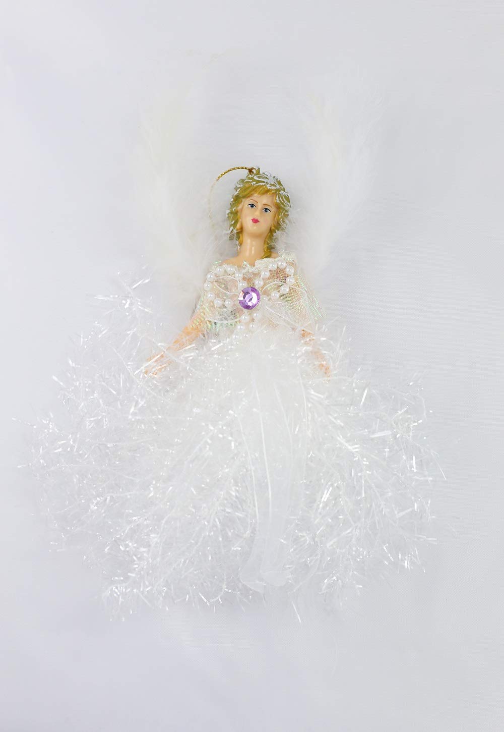 February Dark Amethyst Birthstone Angel Ornament