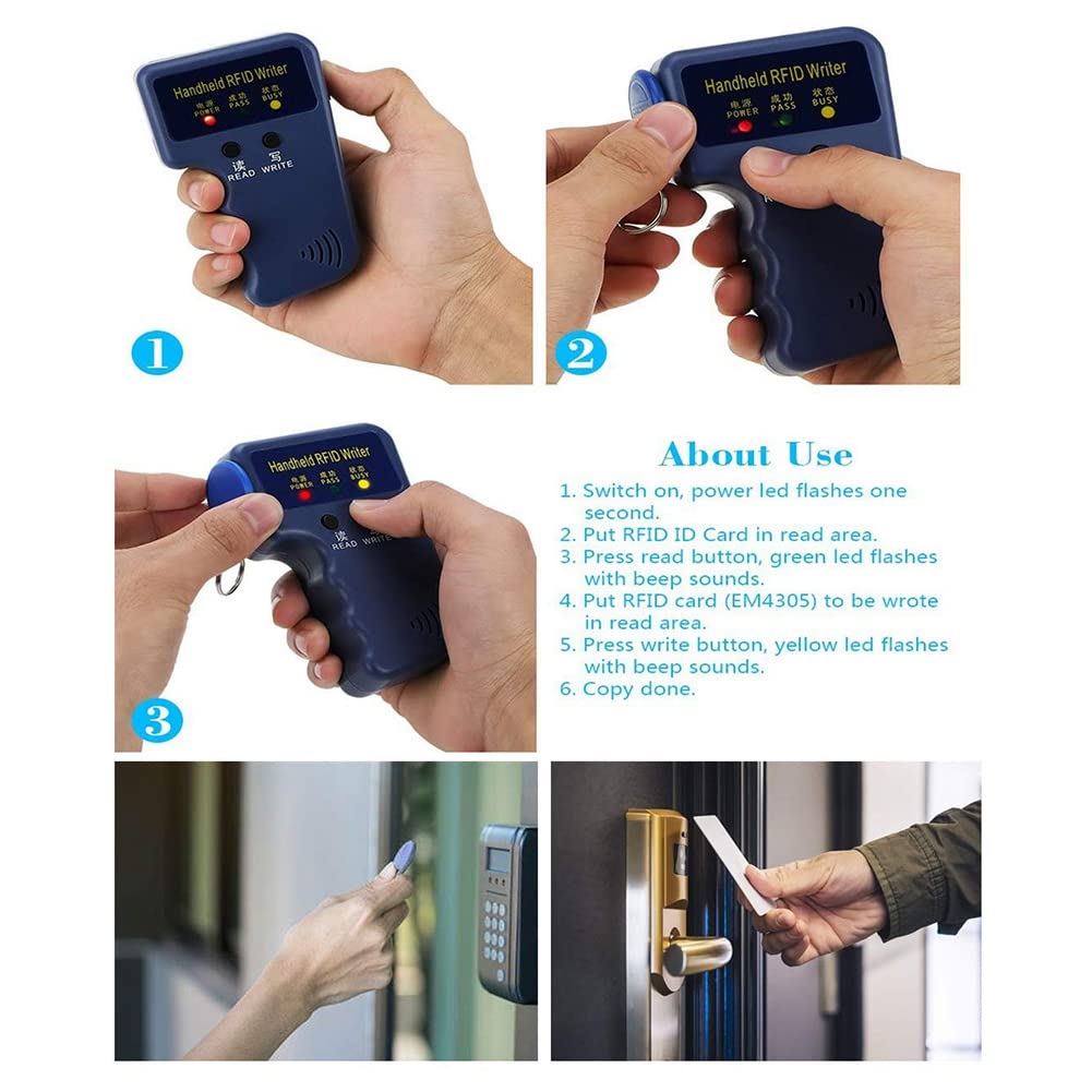 Copiadora duplicadora RFID 125 kHz programador clonador tarjeta identificación 10 tarjetas regrabables