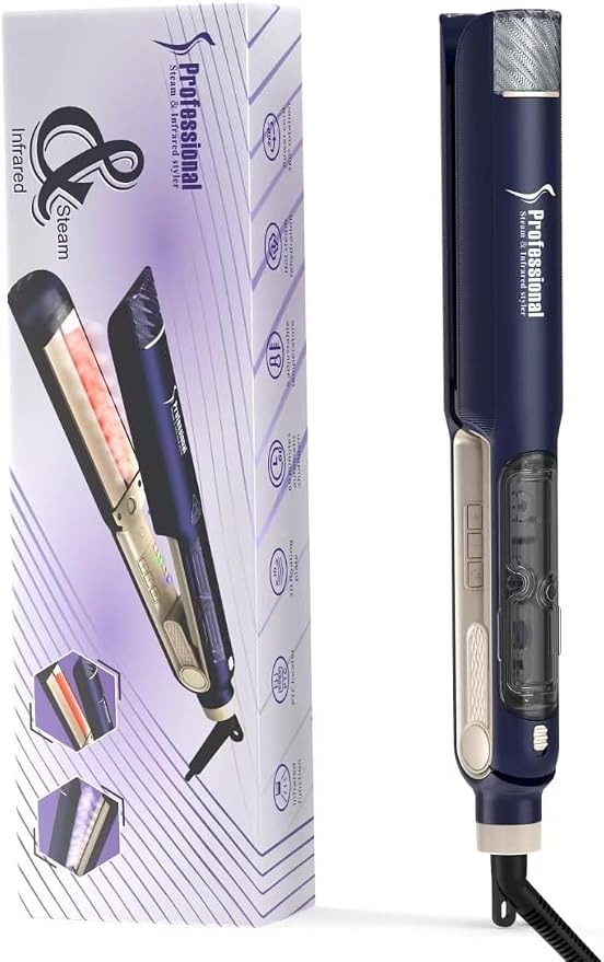 Plancha de Pelo Profesional con Vapor, Azul Marino miniatura 4