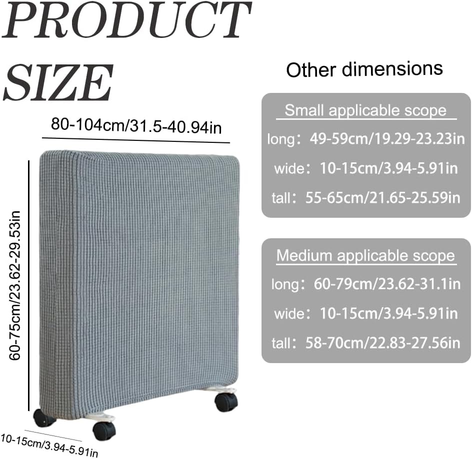 JOONOR Oil-Filled Radiator Heater Dust Cover Washable and Breathable Radiator Protective Cover For Household Electric Space Heaters, Grey, Medium image 5