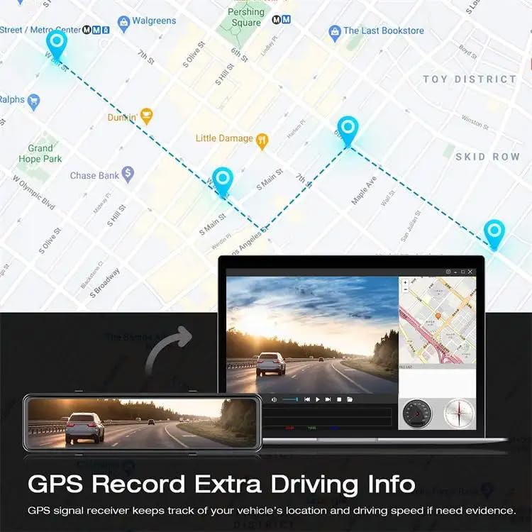 Image of DEVIANT 4K Dual Dash Camera with 11.26'' Mirror Display Touch Screen |Super Night Vision |GPS Logger | ADAS|WiFi | Front & Rear Reverse Camera | G-Sensor, Loop Recording, Parking Monitor Car DVR Cam