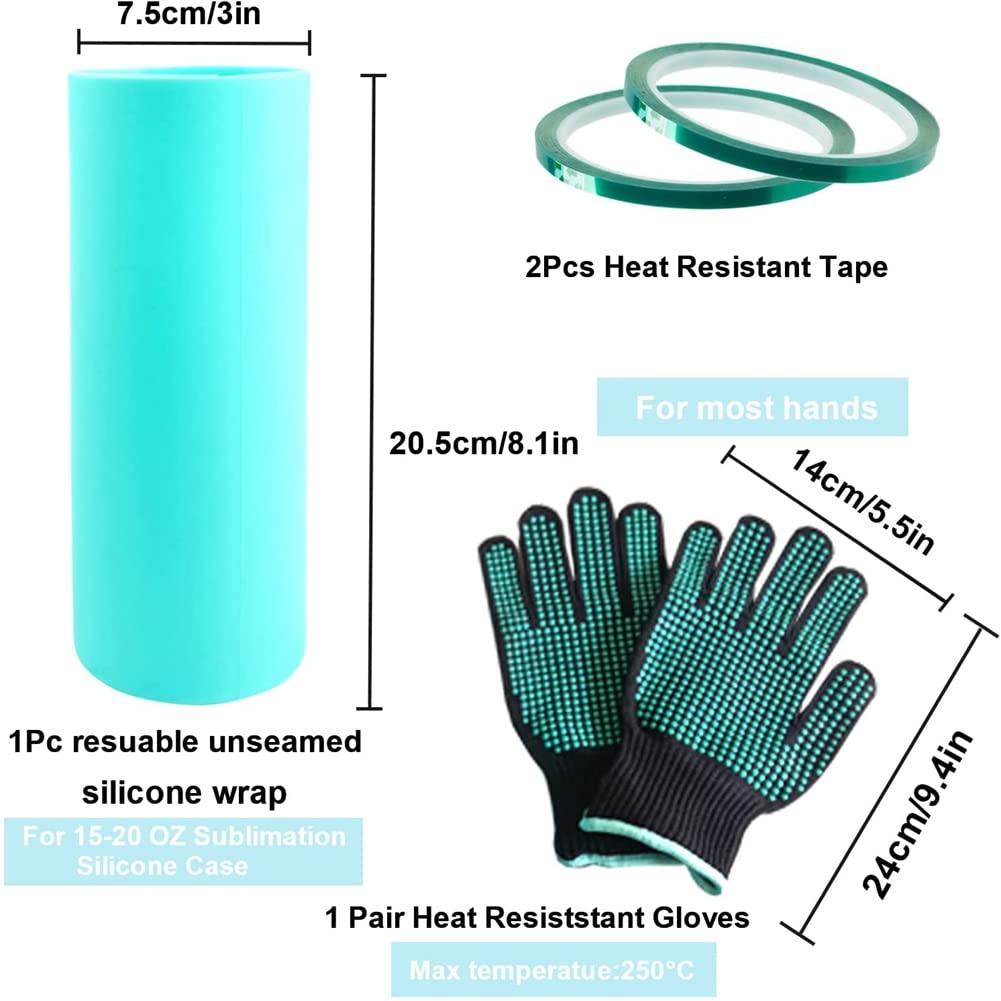25 strumenti di sublimazione, kit di manicotti in silicone per bicchieri a sublimazione, per tazze da 590 ml, pressa a caldo