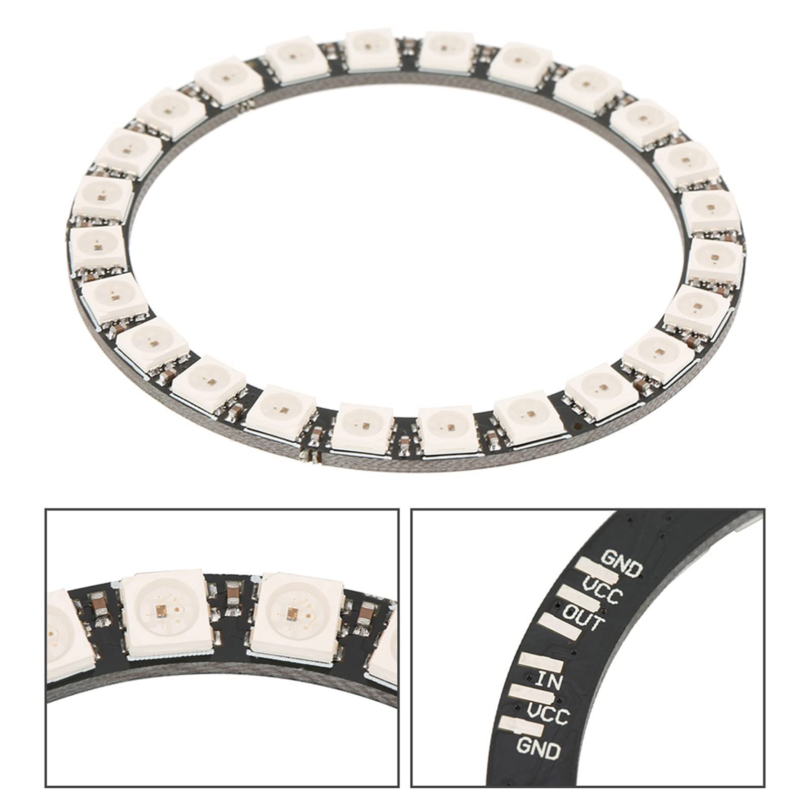 2x WS2812 5050 RGB LED Ring – 24 LEDs, 5V, 8,5cm Außen – Adressierbar & Verkettbar