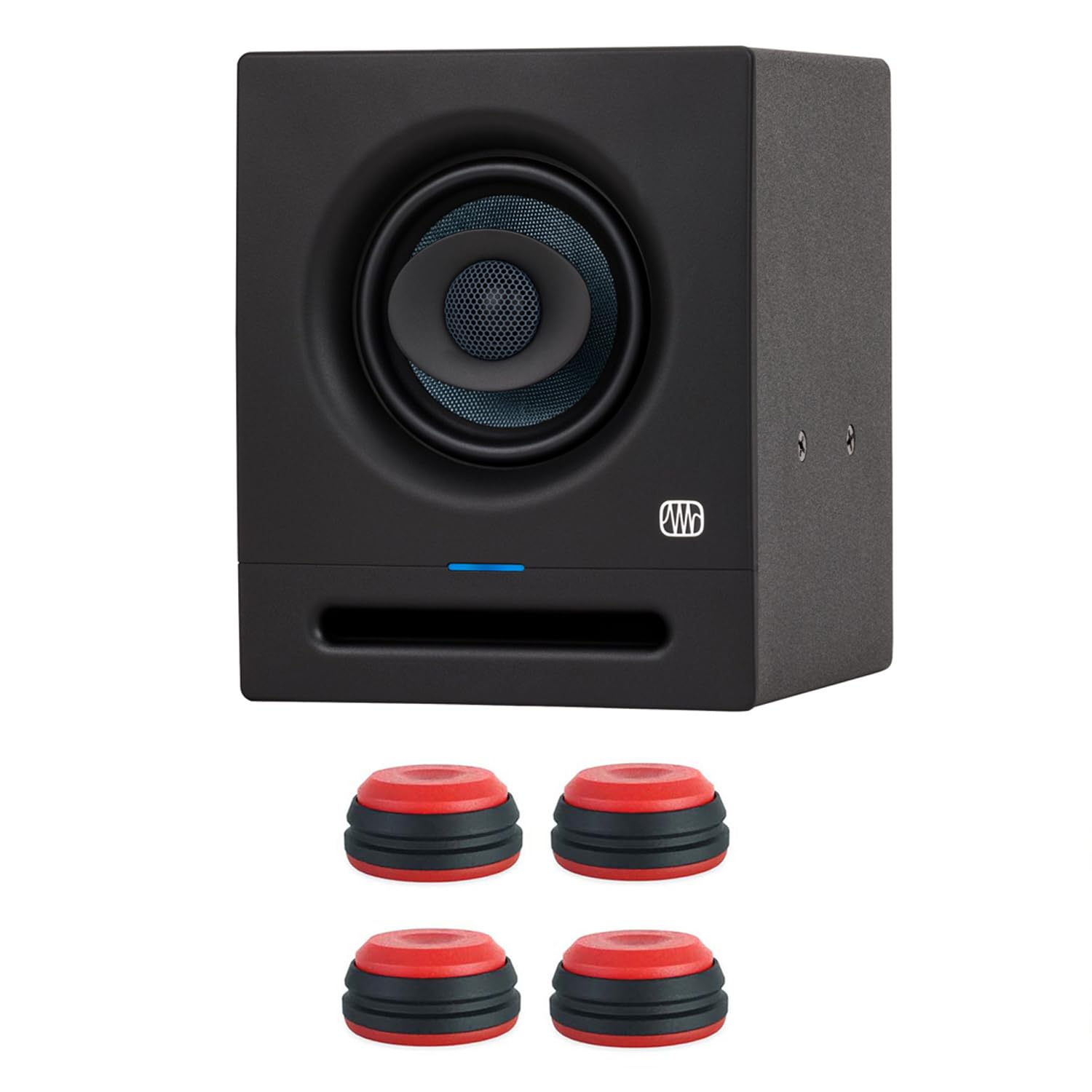 PreSonus Eris Pro 4 - Monitor de estudio activo con altavoces con pies keepdrum, color rojo
