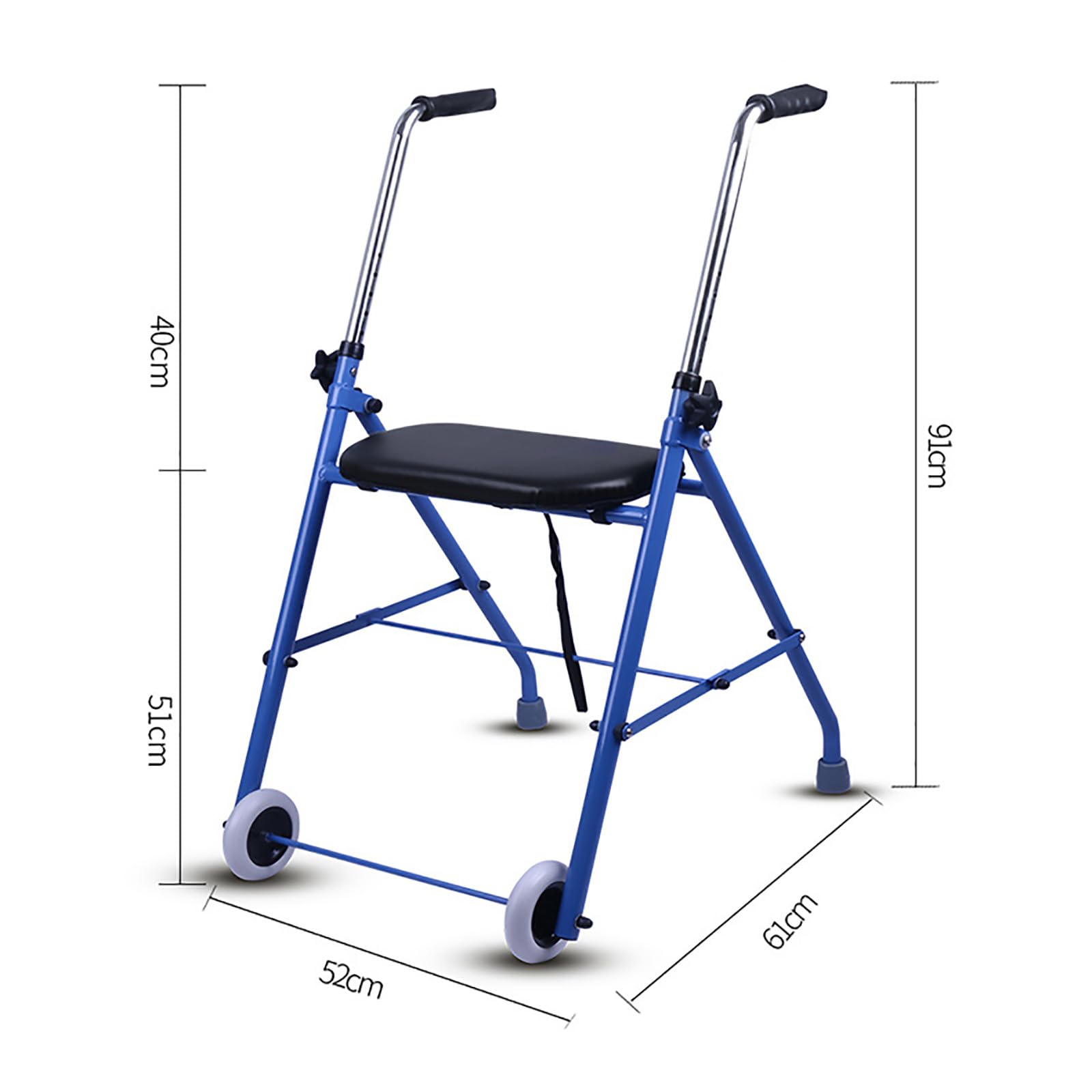 Składany rollator, z siedziskiem, 350 Lbs