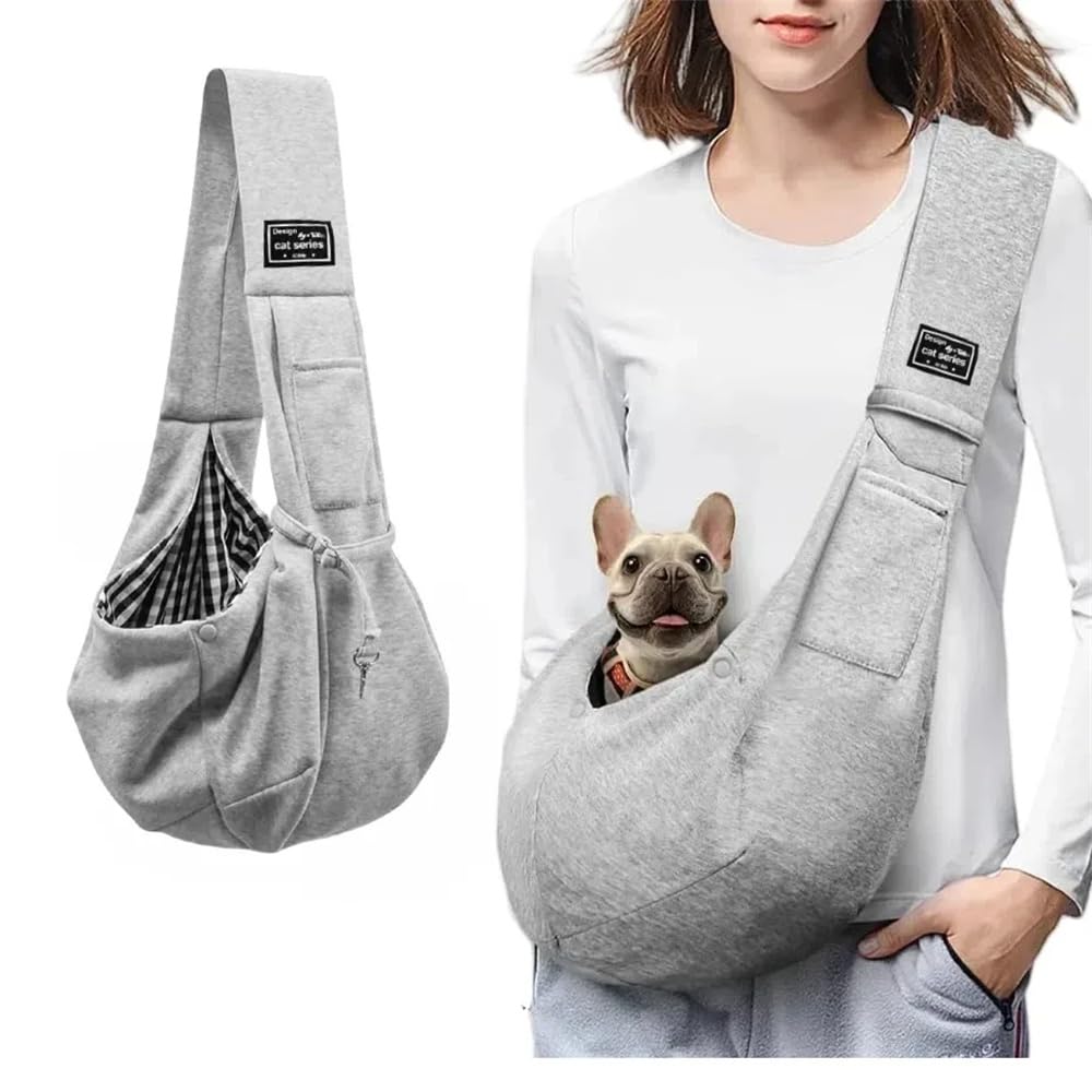 Sac de transport réversible pour chiens et autres animaux de compagnie jusqu'à 15 kg - Écharpe de transport pour chien - Sac de transport pour chien - Sac pour promenade, activités de plein air