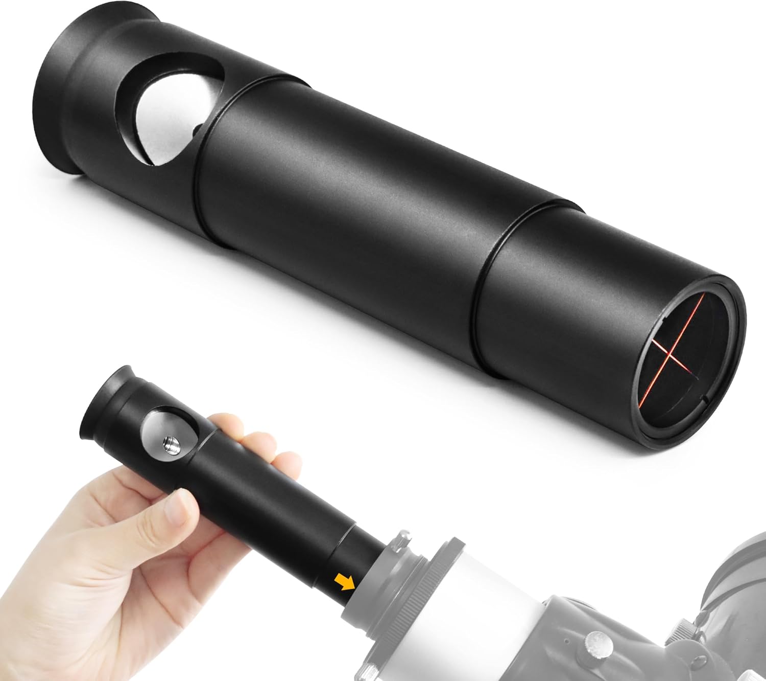 Astromania 1.25Inch Metal Collimating Cheshire Eyepiece Without Laser for Newtonian Reflector Telescope - Long Version