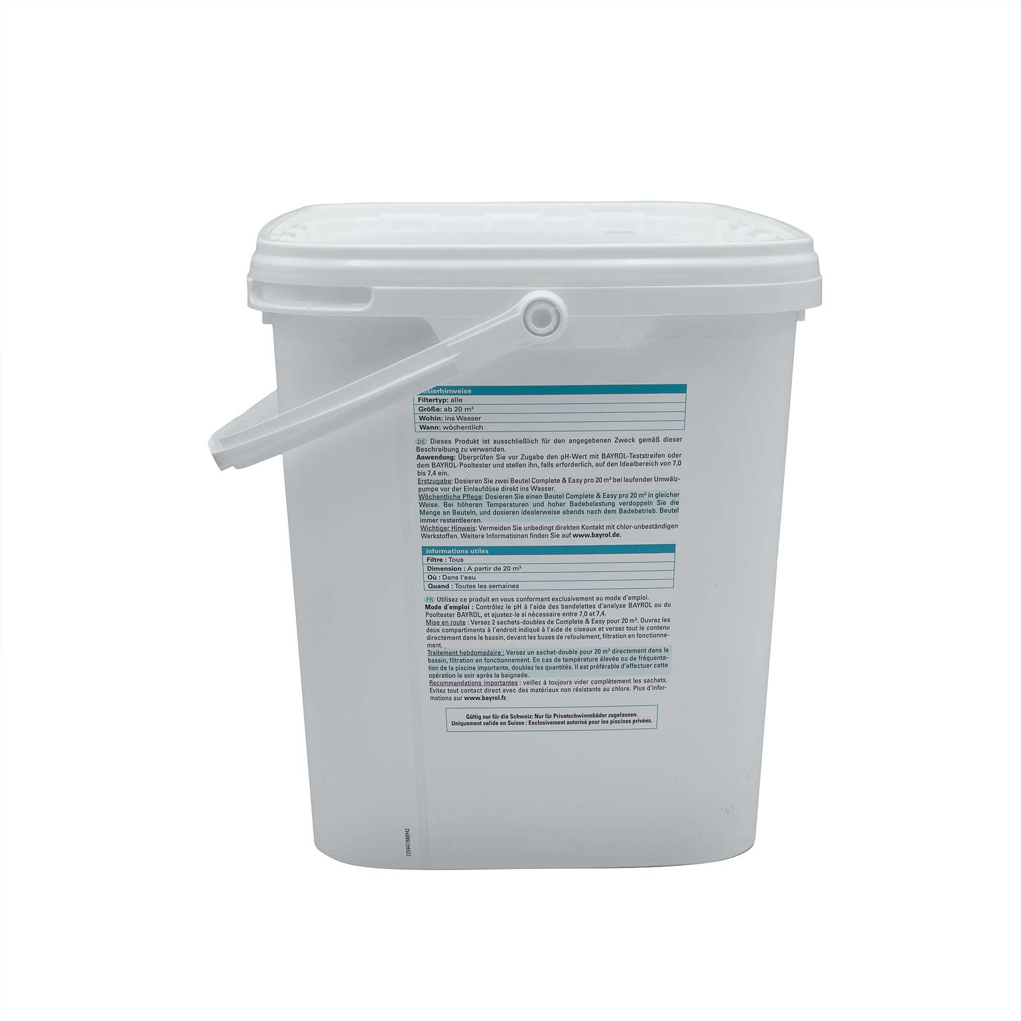 BAYROL Complete & Easy (16 sachets) - 4,48kg | Combiné Chlore/Oxygène Actif avec Effet Anti-Algues - Désinfection Régulière - Sachets pré-dosés - sans sulfate de cuivre + 10 Tests HPS OFFERTS 6 en 1