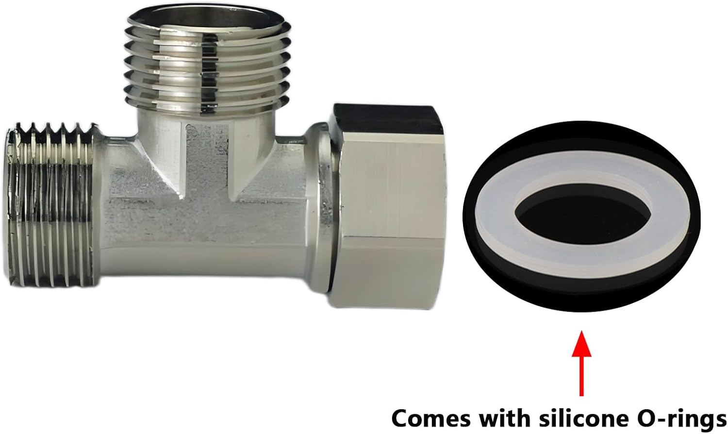 1/2" T-Type Three-Way Fitting, 3-Way Adapter Connector, used for Angle Valves, Toilets, Sprayers, Shower Arms, Under-Sink Water Heaters, Ice Makers, Dishwasher Water Pipe Connections