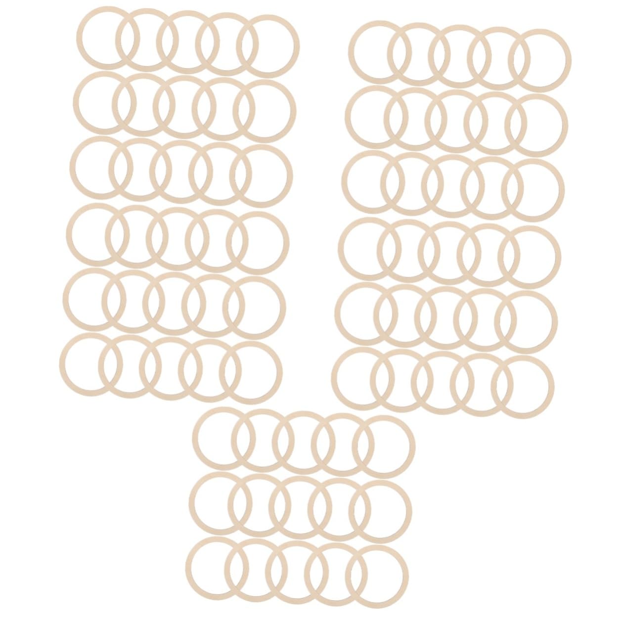 SEWACC 500 Piezas Astillas De Madera Circulares De Flores Círculos De Madera Aros Base Atrapasueños Aros Atrapasueños Anillos De Base De Aro De Bordado De Beige