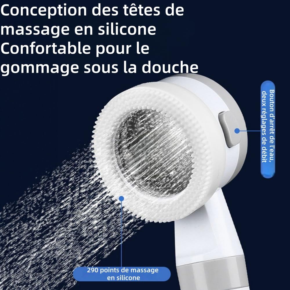 cozidia Douche de camping mobile avec pompe à eau rechargeable, pommeau de douche portable léger pour camping, randonnée, plage, entretien jardin et lavage voiture