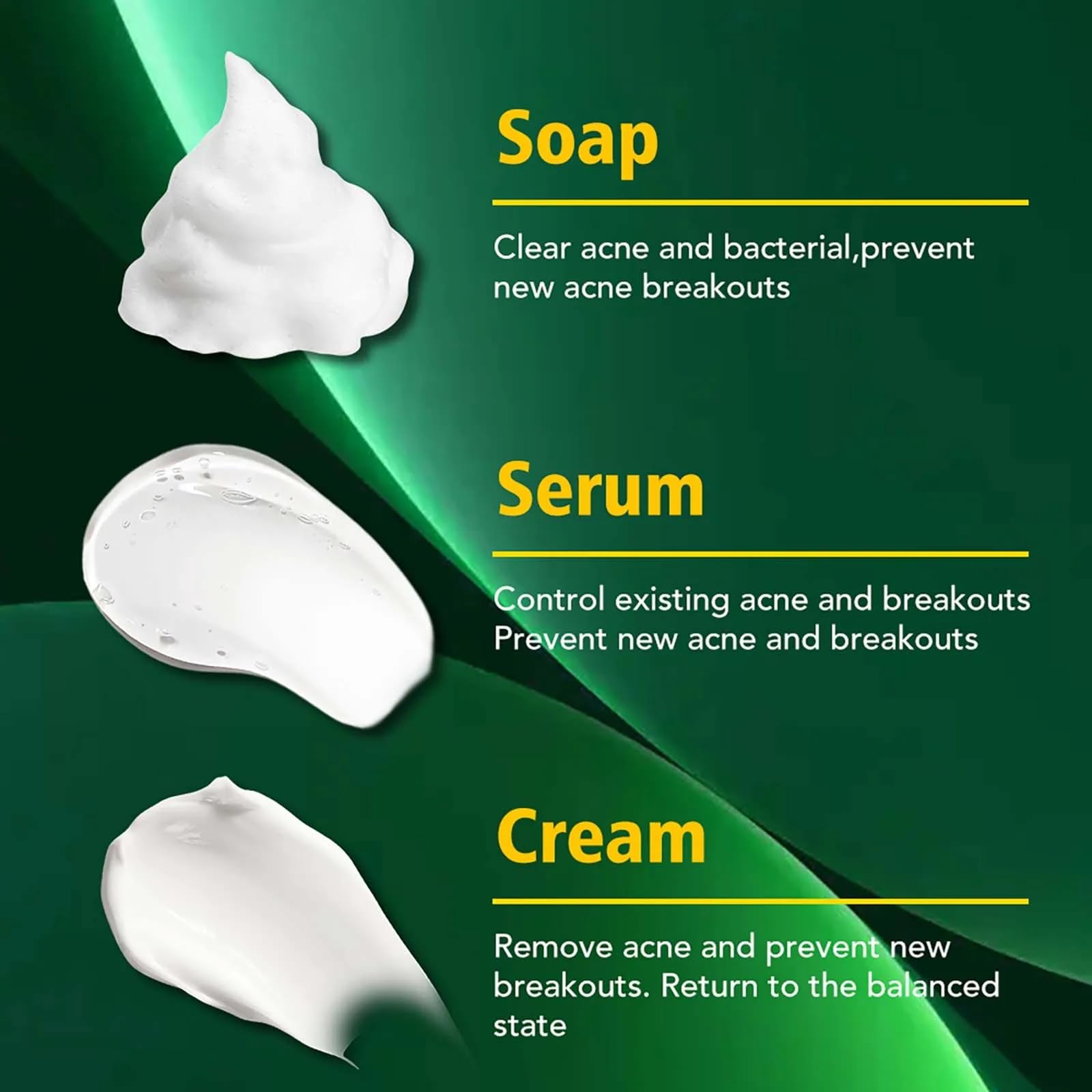 AILKE Salicylic acid Acne Removal Cream, Effectively Anti Acne-prone Skin, Control Breakouts, Reduce Blemishes, Unclog Pores, Repair Post-Acne Marks. All Natural (BREAKOUT CONTROL ACNE 3 in 1 SET)
