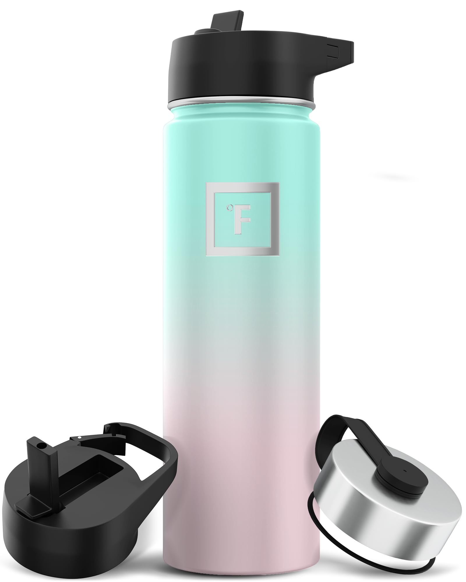 Insulated water bottle with straw for outdoor hydration and wilderness adventures