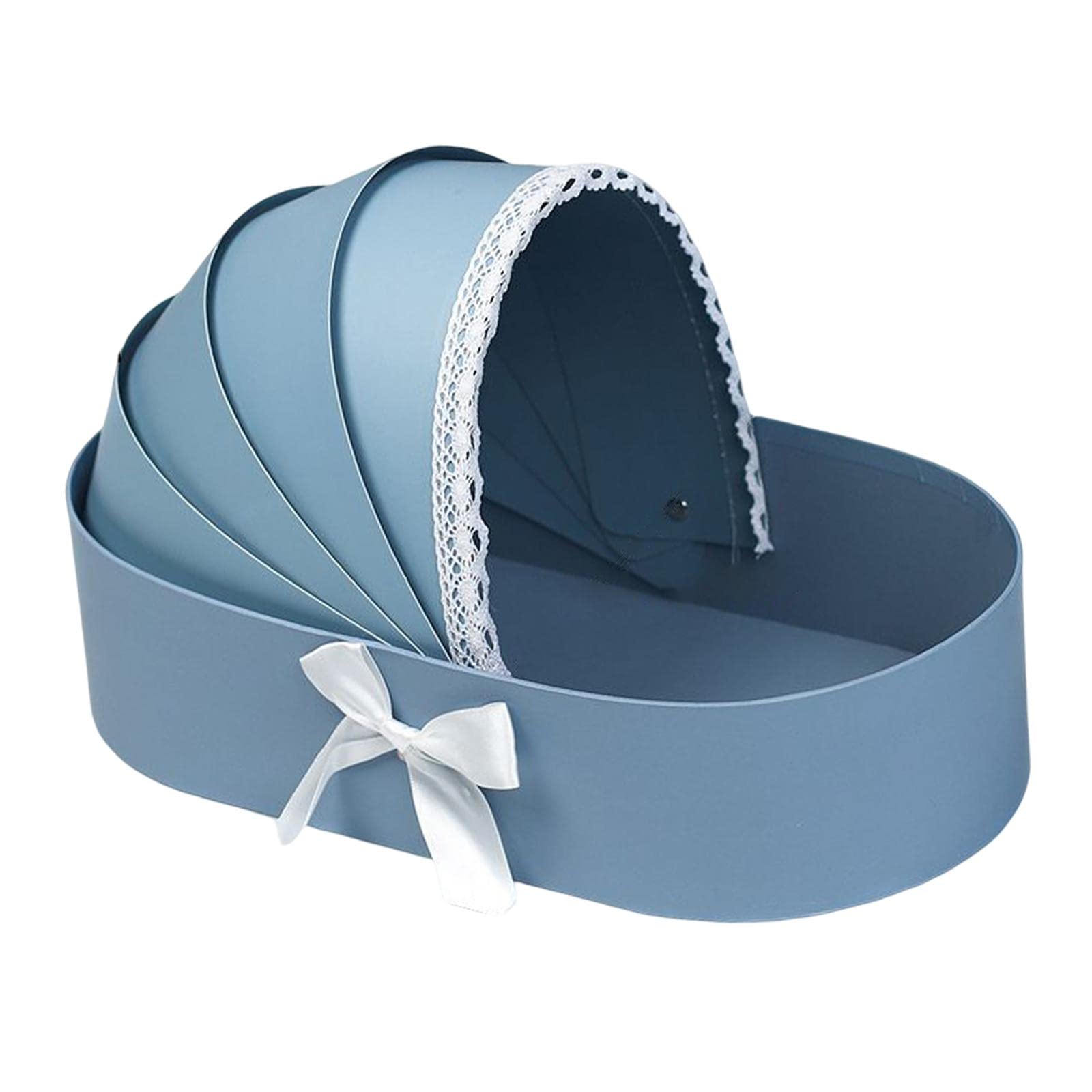Spitzenband Blumenkasten Arrangement Korb für Hochzeit Wohnkultur Geburtstag Blau, 33,5 x 17,5 cm