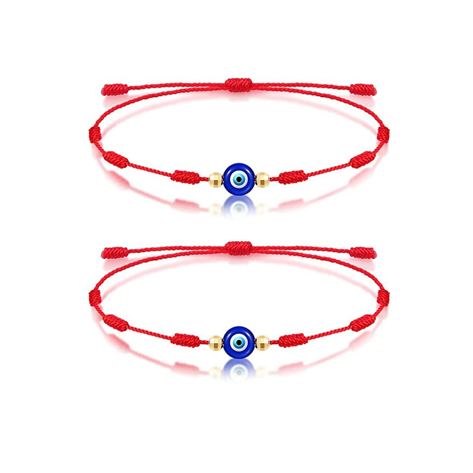 JOUALY Evil Eye Bracelet Sister Bracelet Set Lucky Red String Black String Adjustable, Eternal Love Pledge, As Lucky Bracelet Gift For Family, Friend & Wife For Couples & Best Friend