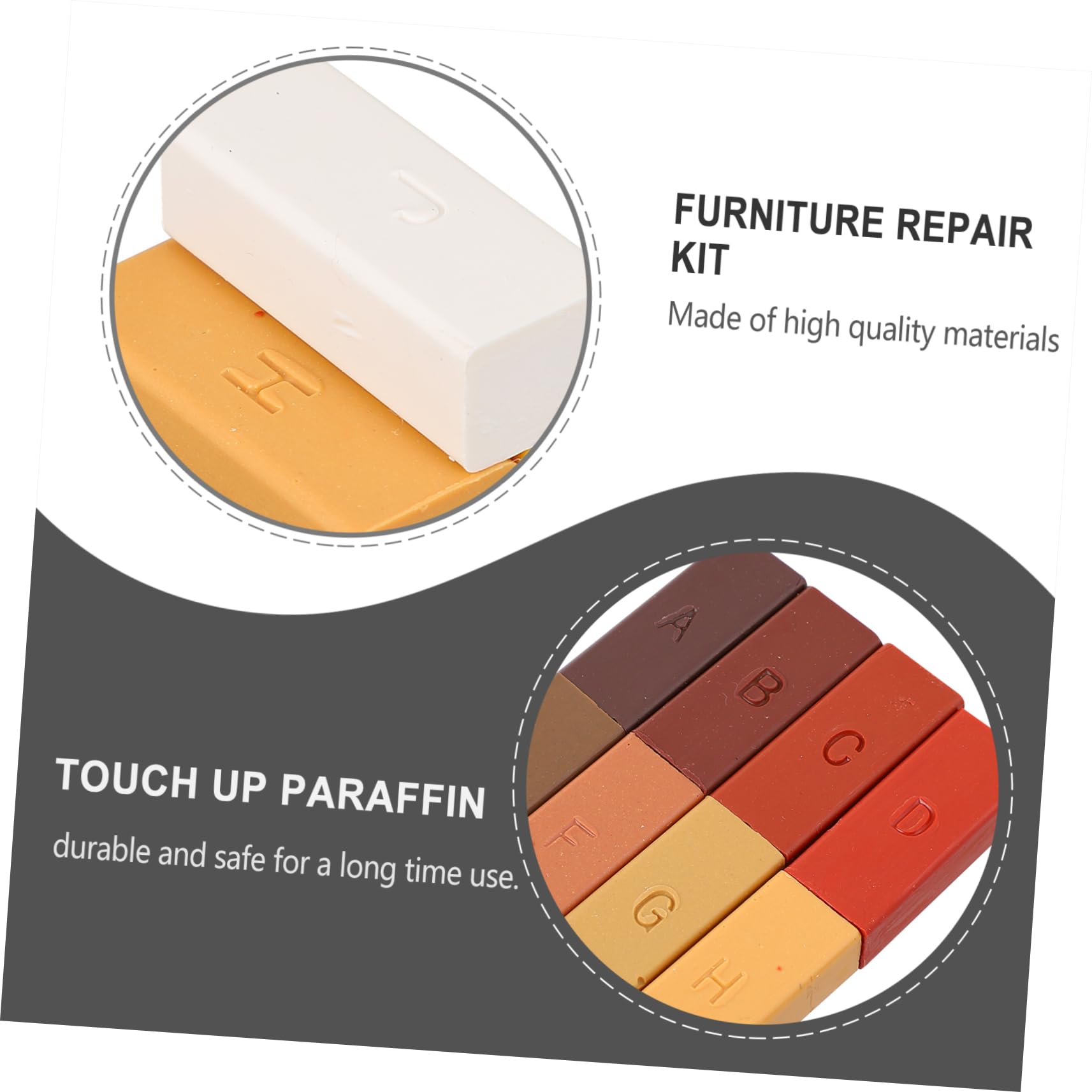 CALLARON Kit Riparazione Legno Blocchi di Cera Paraffina per Parquet Ripara Graffi e Copre Imperfezioni