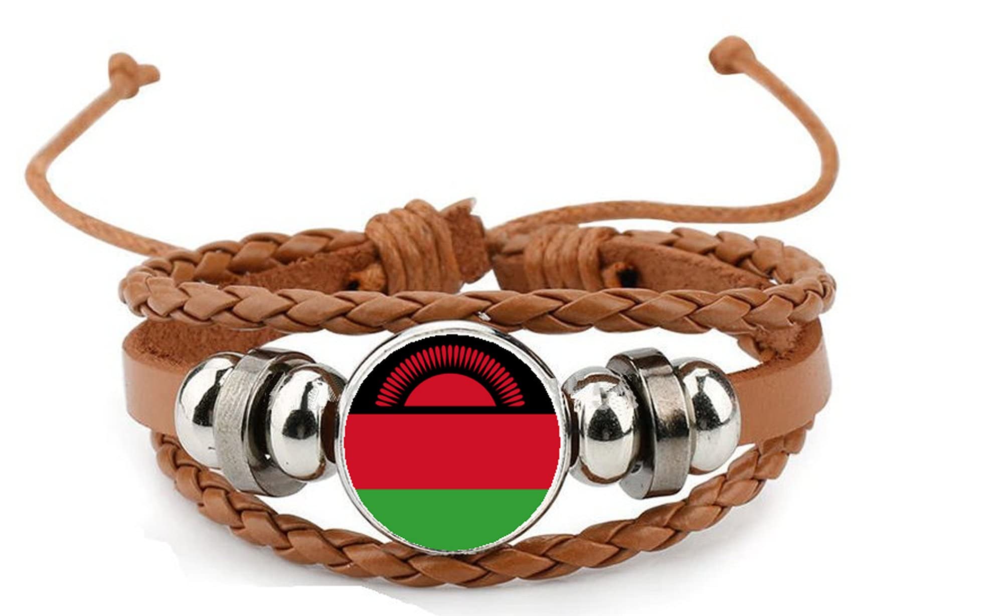 Malawi Brown Leather Bracelet And Velvet Gift Bag