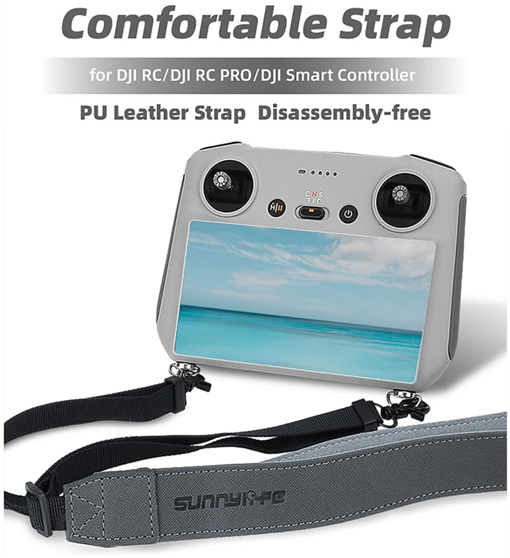 Taoke Compatible with PU Neck Strap Lanyard for D JI RC/RC PRO/D JI Smart Controller, Black - Image 2