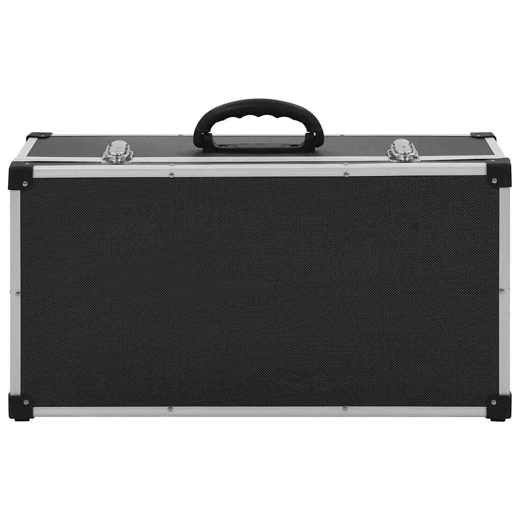 Custodia CD per 80 CD, in alluminio ABS nero, con serratura, con angoli rinforzati, 56,5 x 29,5 x 18,5 cm, per una raccolta multimediale ordinata