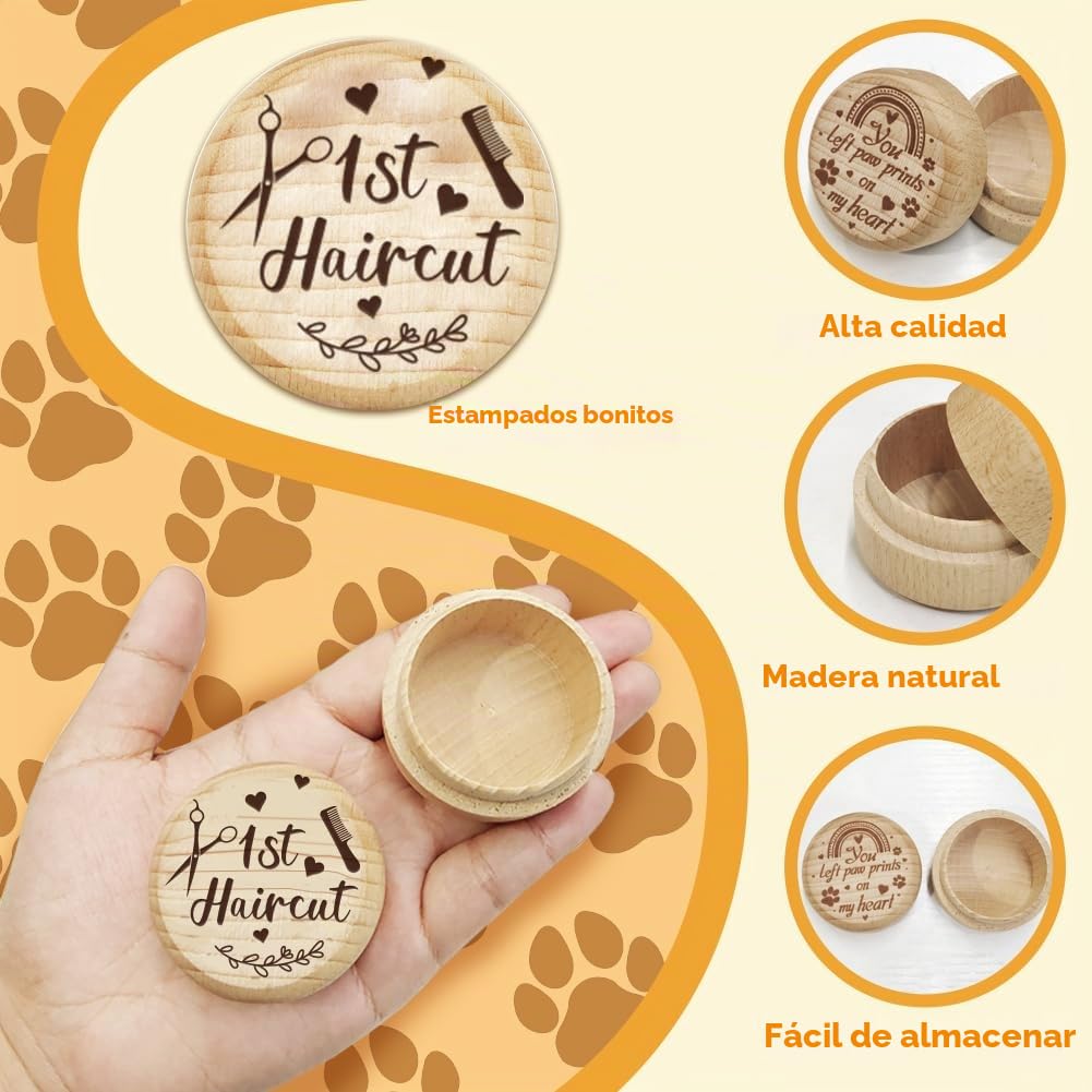 AHANDMAKER Caja de recuerdos de bebé para primer cabello, cajas 3D de madera para guardar el recuerdo de la infancia para baby shower, regalo de cumpleaños