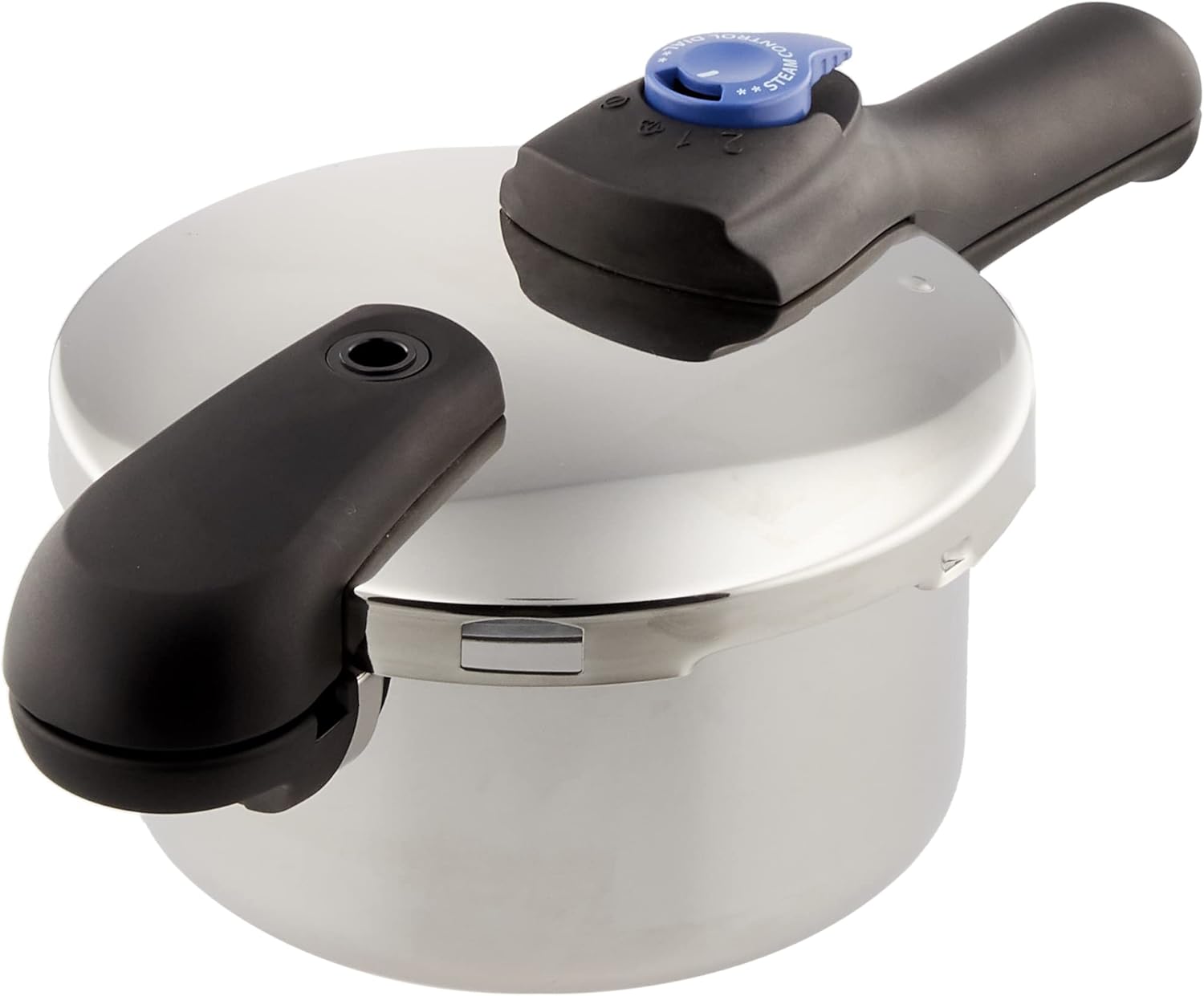 Pearl Metal HB-2055 Pressure Cooker, Stainless Steel, 0.6 gal (2.5 L), Switchable, One-Hand, Time-saving, Induction Compatible,