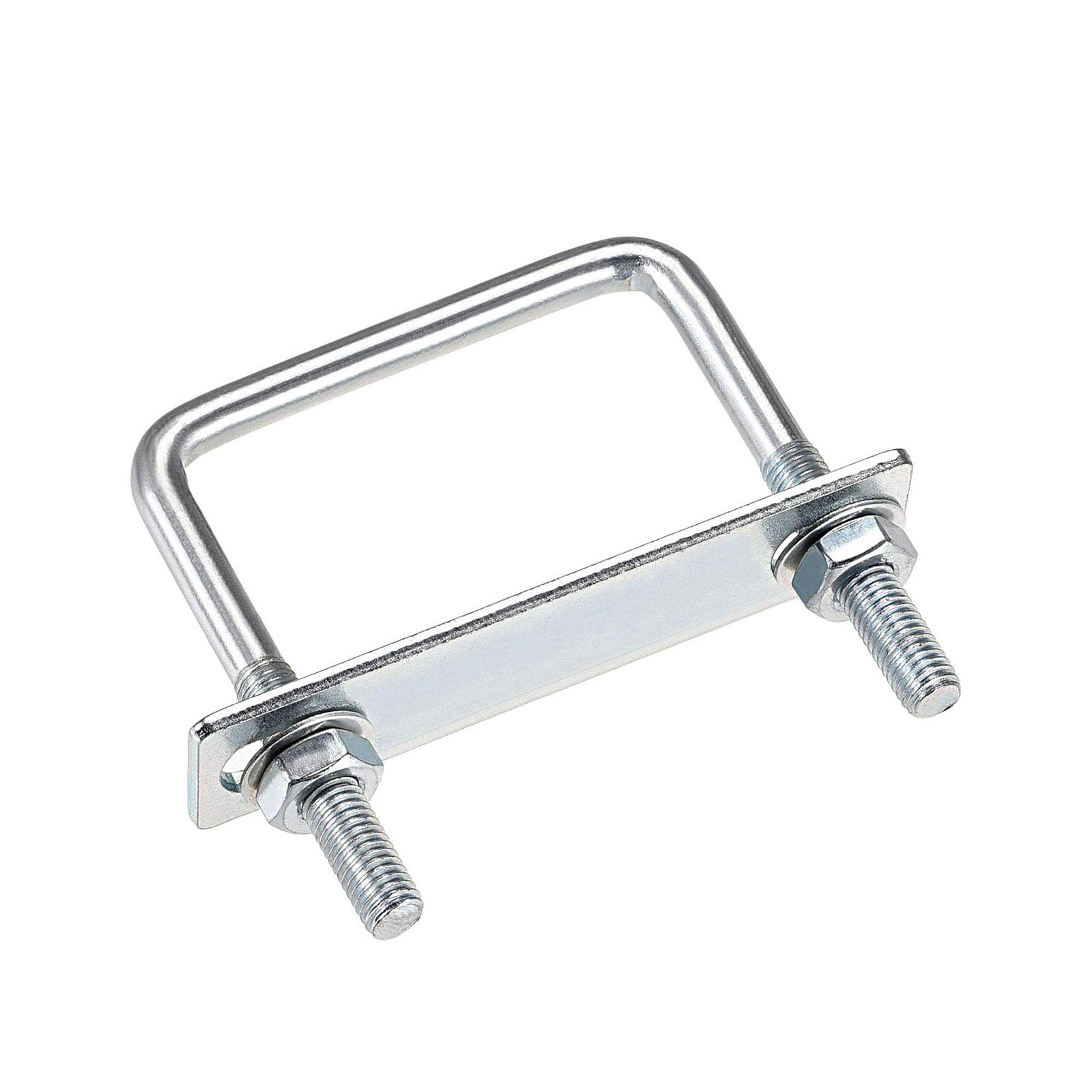 TA-VIGOR 4 sets M8 Square U-Bolts, 82mm Inner Width 75mm Length Steel U-Bolts with Nut, Plate