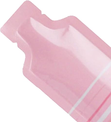 Miniatura 2 de QQ Studio Paquete de 100 bolsas de muestras de sellado térmico con punta dispensadora de un solo uso de aluminio metalizado (2 x 4.3 pulgadas, rosa