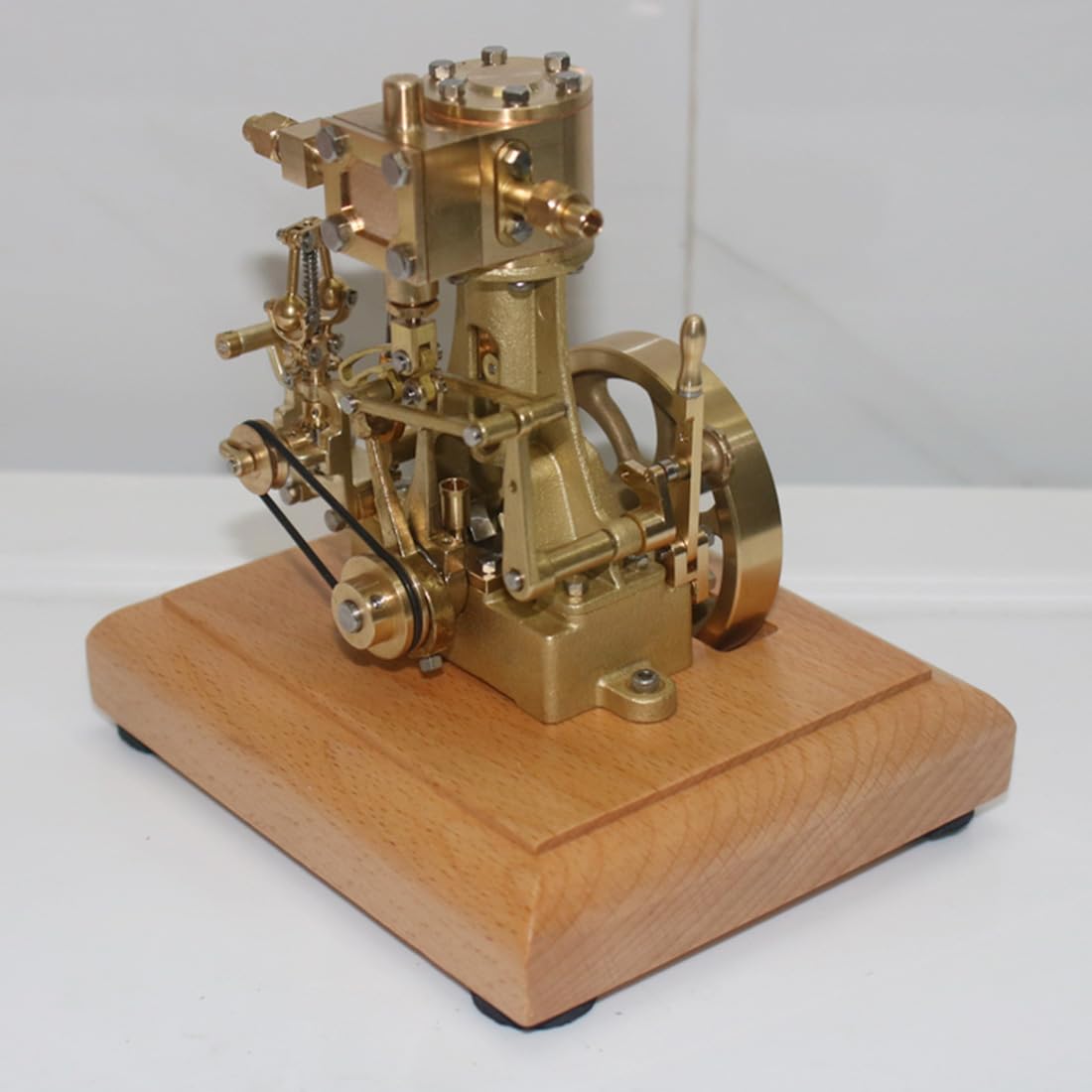 PizazzToy Dampfmaschine Bausatz Erwachsene, 1.85CC Mini-Retro-Vertikal-Einzylinder-Hubkolben-Doppelwirkungs-Dampfmaschinenmodell mit Drehzahlreduzierer