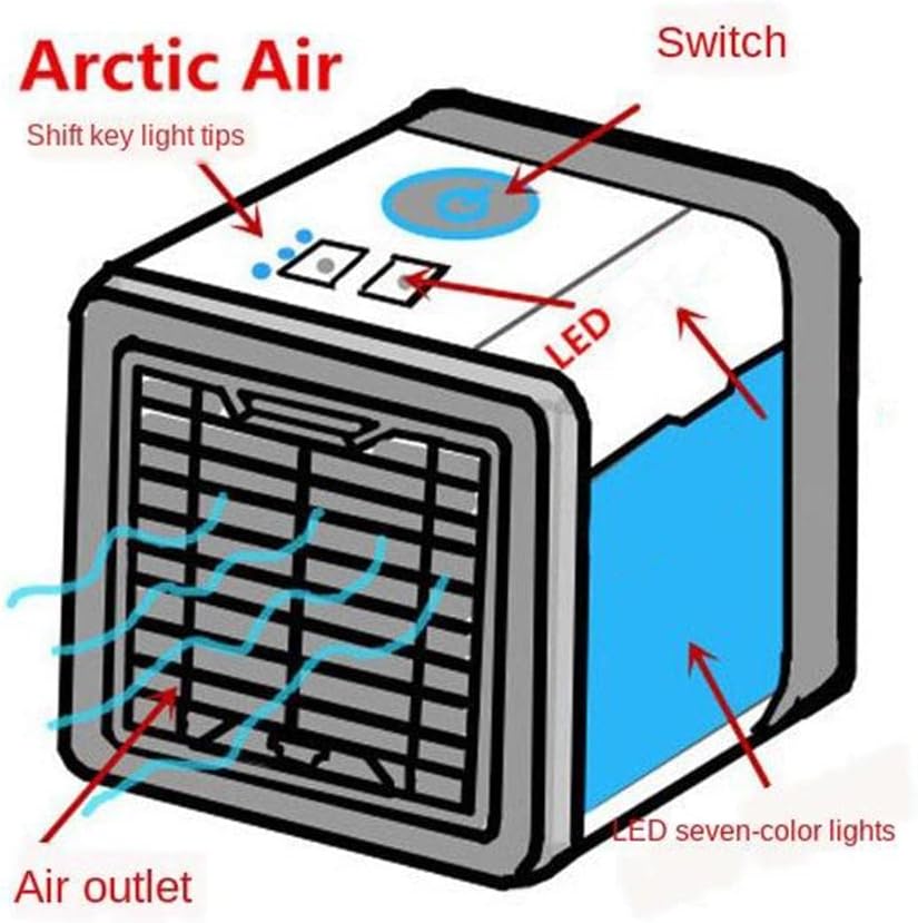 Mini Air Conditioner USB Cooling Home Tabletop LED Desk Air Cooler Purifier