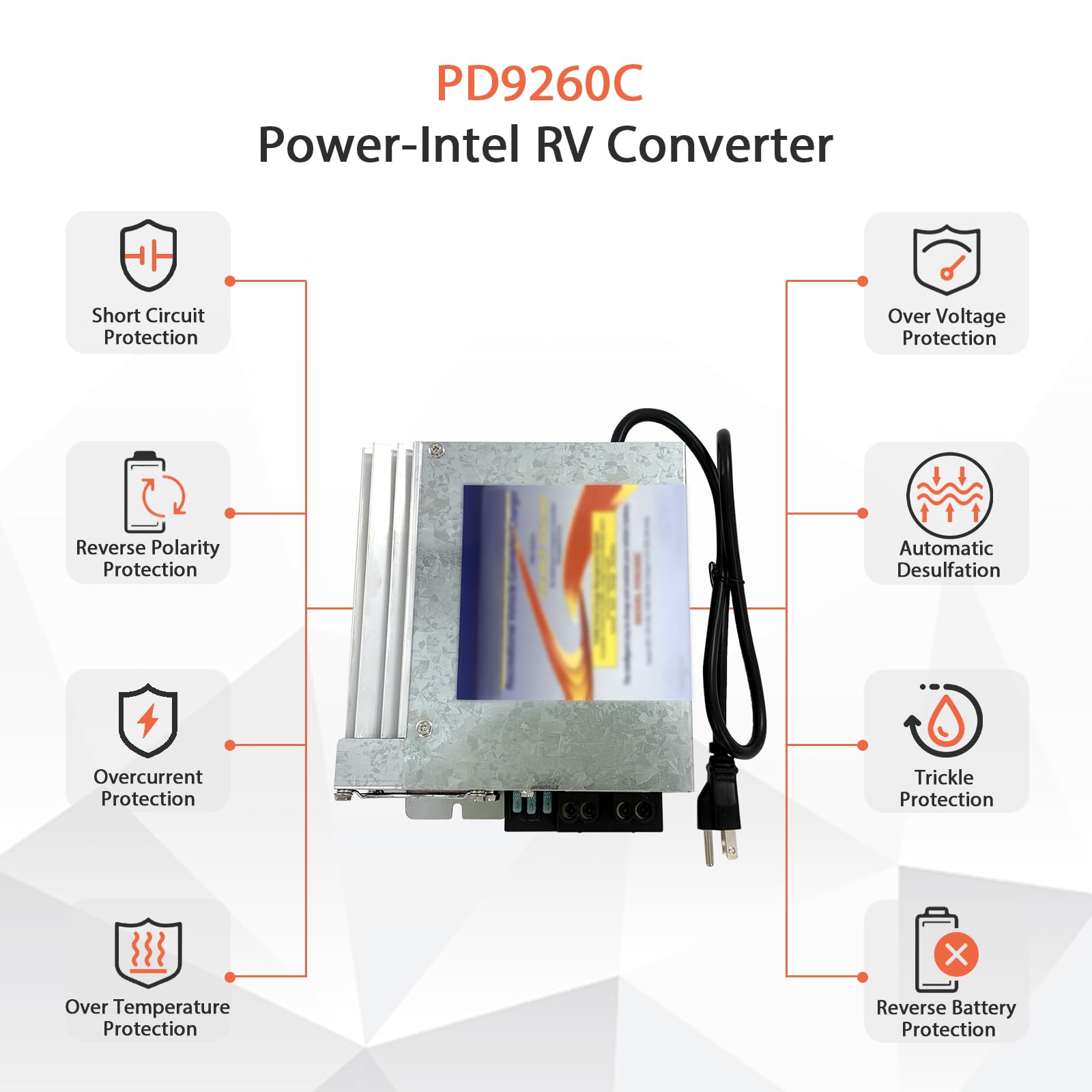 PD9260C 60 Amp RV Power Converter with Charge Wizard, PD9200 Series Converter/Charger Compatible with RV, Camper, Caravans,120v to 12v Power Converter (PD9260C,PD9260CV)