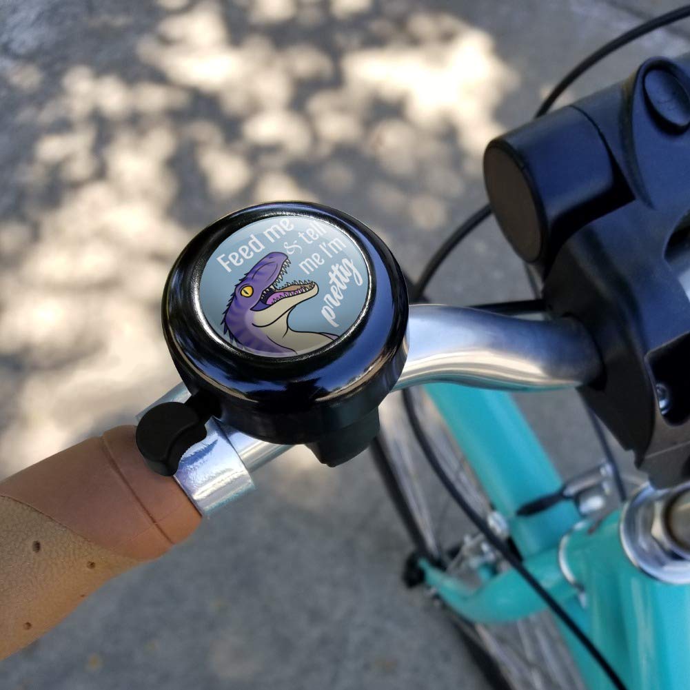 GRAPHICS & MORE Velociraptor Feed Me and Tell Me I'm Pretty Dinosaur Funny Bicycle Handlebar Bike Bell