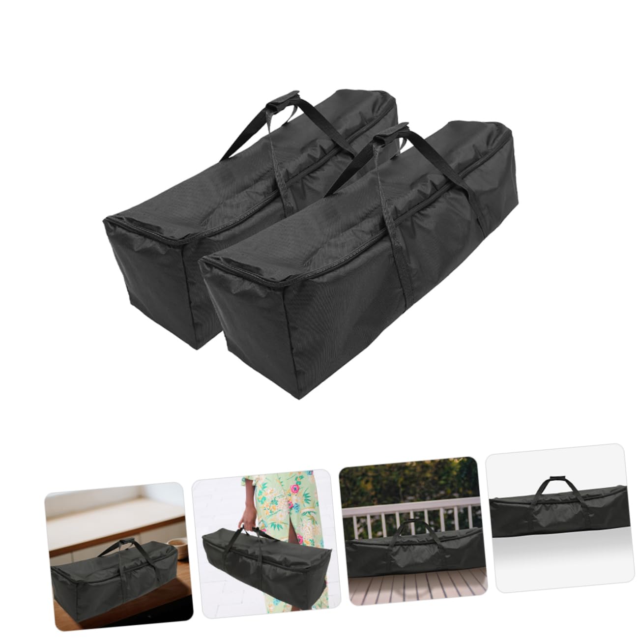 Borsa per Trasporto Treppiede Oxford Nera 2 Pezzi Zip | Tessuto Oxford, Manico Portatile Pieghevole, Grande Capienza per Viaggio, Profilo Leggero e Linee Eleganti