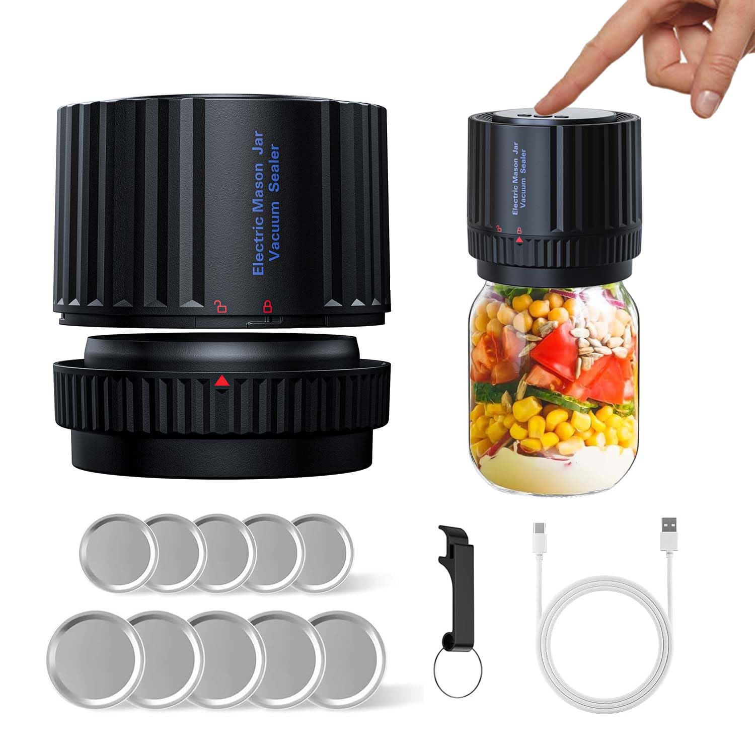 Vakuumiergerät Für Einmachgläser - Lebensmittel-Vakuumierer Mit Zubehör Set